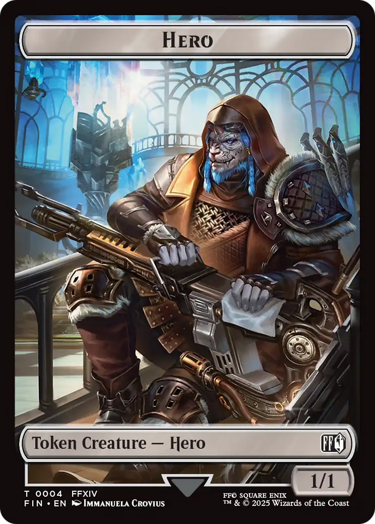 Bird // Hero (0004) Double Sided Token [FINAL FANTASY Commander Tokens] | Lots Moore NSW