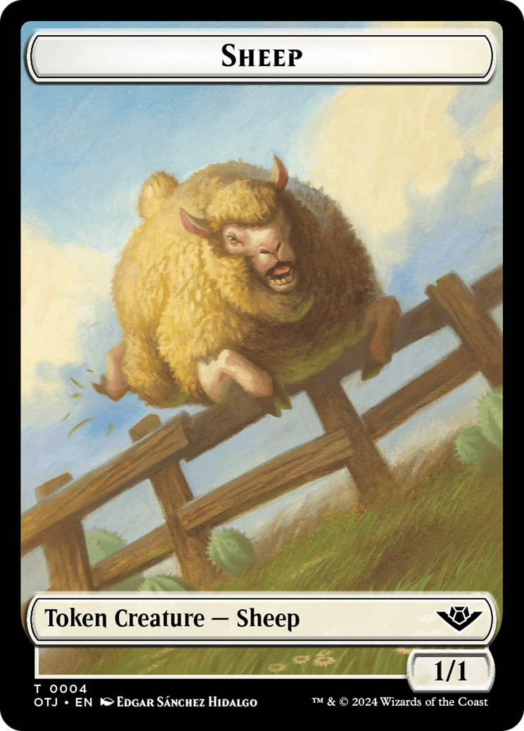 Treasure // Sheep Double-Sided Token [Outlaws of Thunder Junction Tokens] | Lots Moore NSW