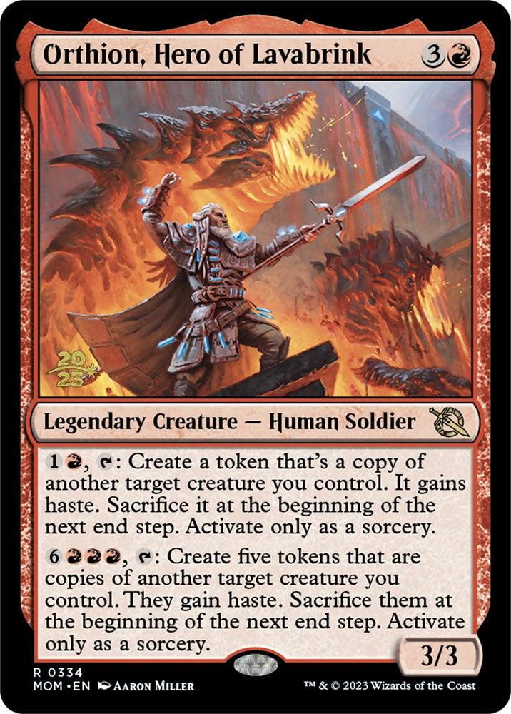 Orthion, Hero of Lavabrink [March of the Machine Prerelease Promos] | Lots Moore NSW
