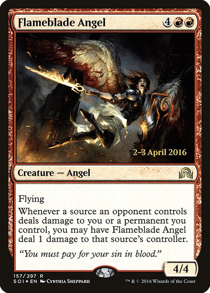 Flameblade Angel [Shadows over Innistrad Prerelease Promos] | Lots Moore NSW
