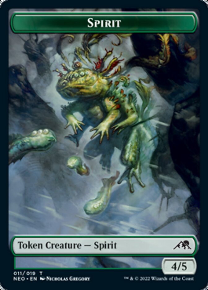 Spirit (002) // Spirit (011) Double-Sided Token [Kamigawa: Neon Dynasty Tokens] | Lots Moore NSW