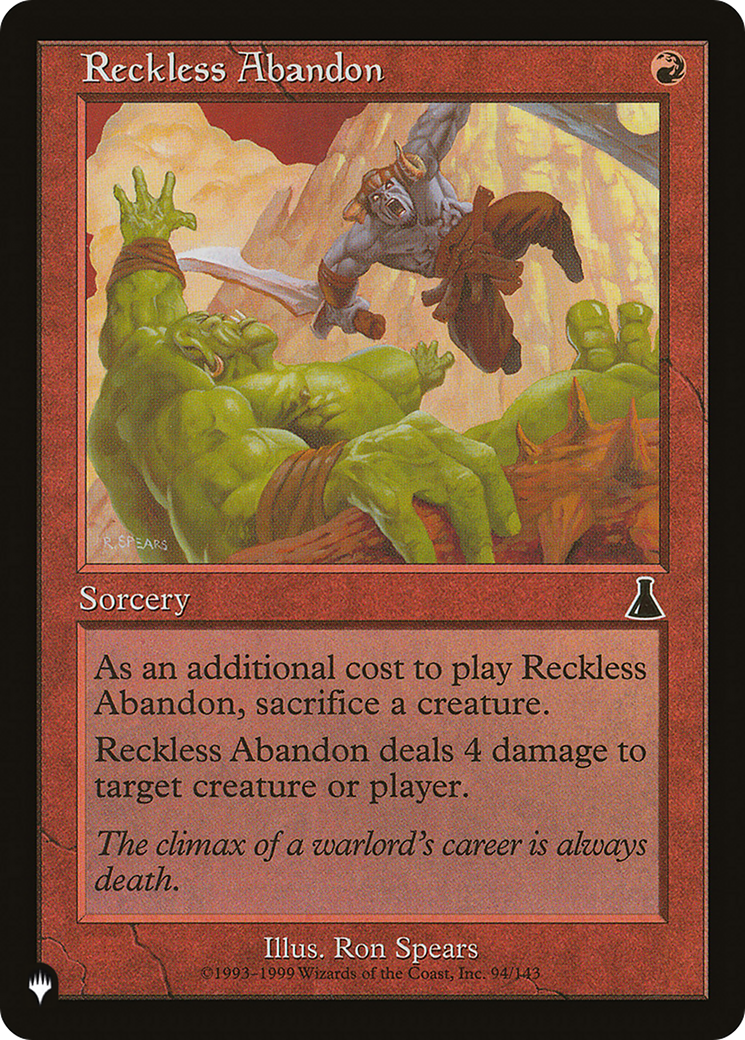 Reckless Abandon [The List] | Lots Moore NSW