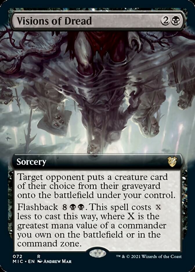 Visions of Dread (Extended Art) [Innistrad: Midnight Hunt Commander] | Lots Moore NSW