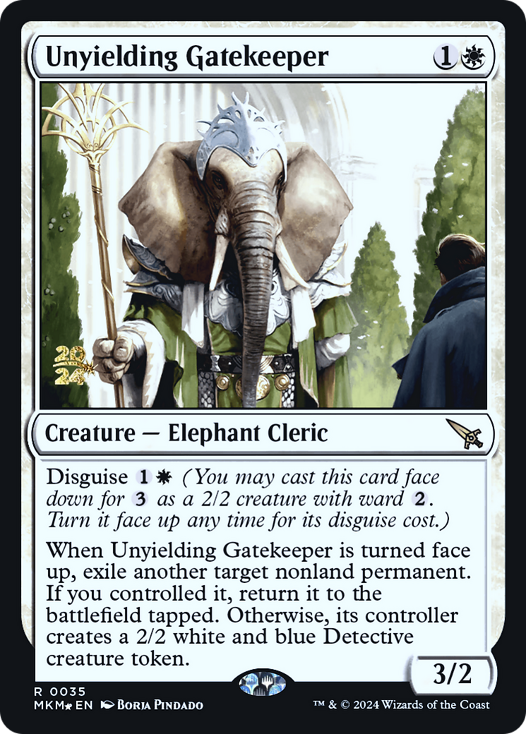 Unyielding Gatekeeper [Murders at Karlov Manor Prerelease Promos] | Lots Moore NSW