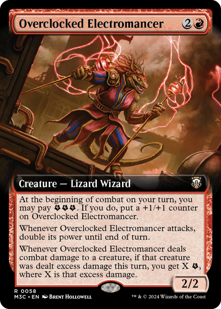 Overclocked Electromancer (Extended Art) (Ripple Foil) [Modern Horizons 3 Commander] | Lots Moore NSW