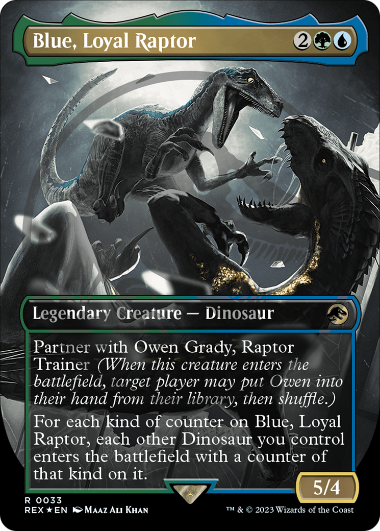 Blue, Loyal Raptor (Emblem) (Borderless) [Jurassic World Collection Tokens] | Lots Moore NSW