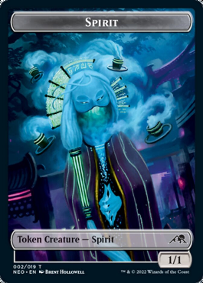 Spirit (002) // Human Monk Double-Sided Token [Kamigawa: Neon Dynasty Tokens] | Lots Moore NSW