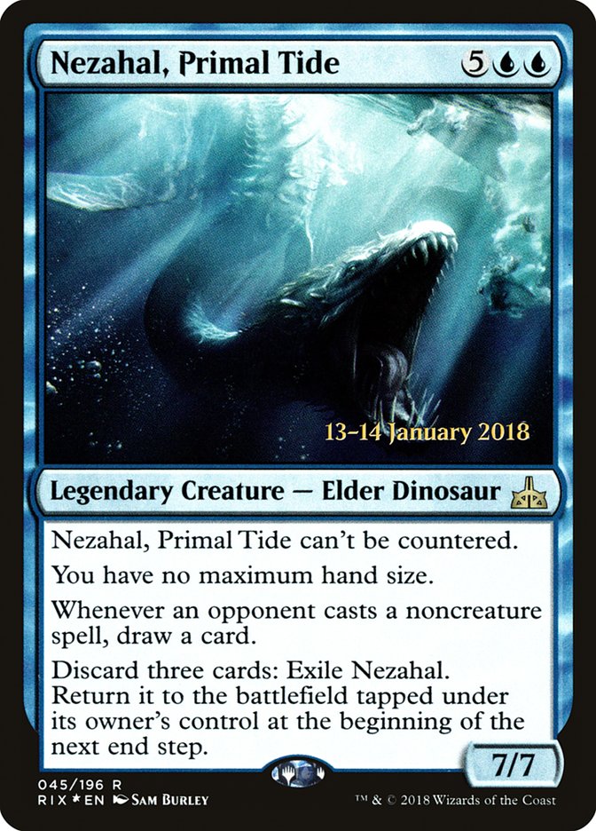 Nezahal, Primal Tide [Rivals of Ixalan Prerelease Promos] | Lots Moore NSW