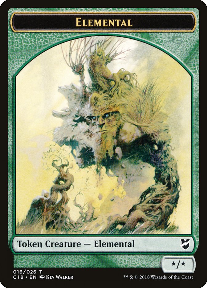 Cat Warrior // Elemental Double-Sided Token [Commander 2018 Tokens] | Lots Moore NSW