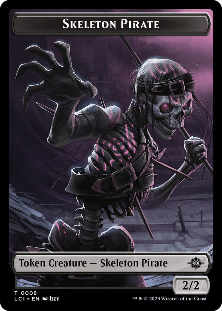 Fungus Dinosaur // Skeleton Pirate Double-Sided Token [The Lost Caverns of Ixalan Tokens] | Lots Moore NSW