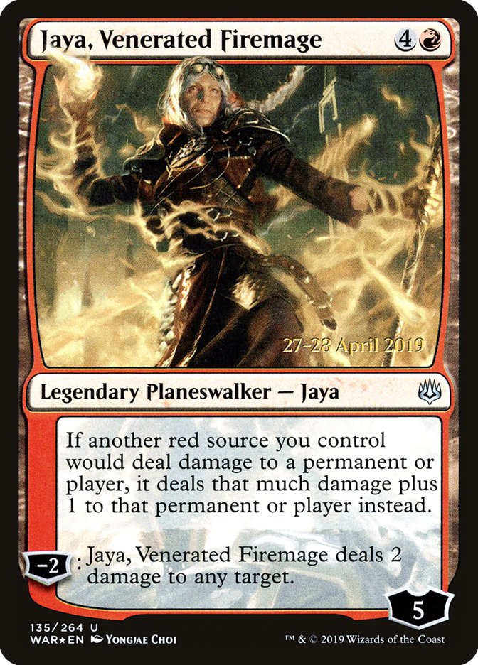 Jaya, Venerated Firemage [War of the Spark Prerelease Promos] | Lots Moore NSW