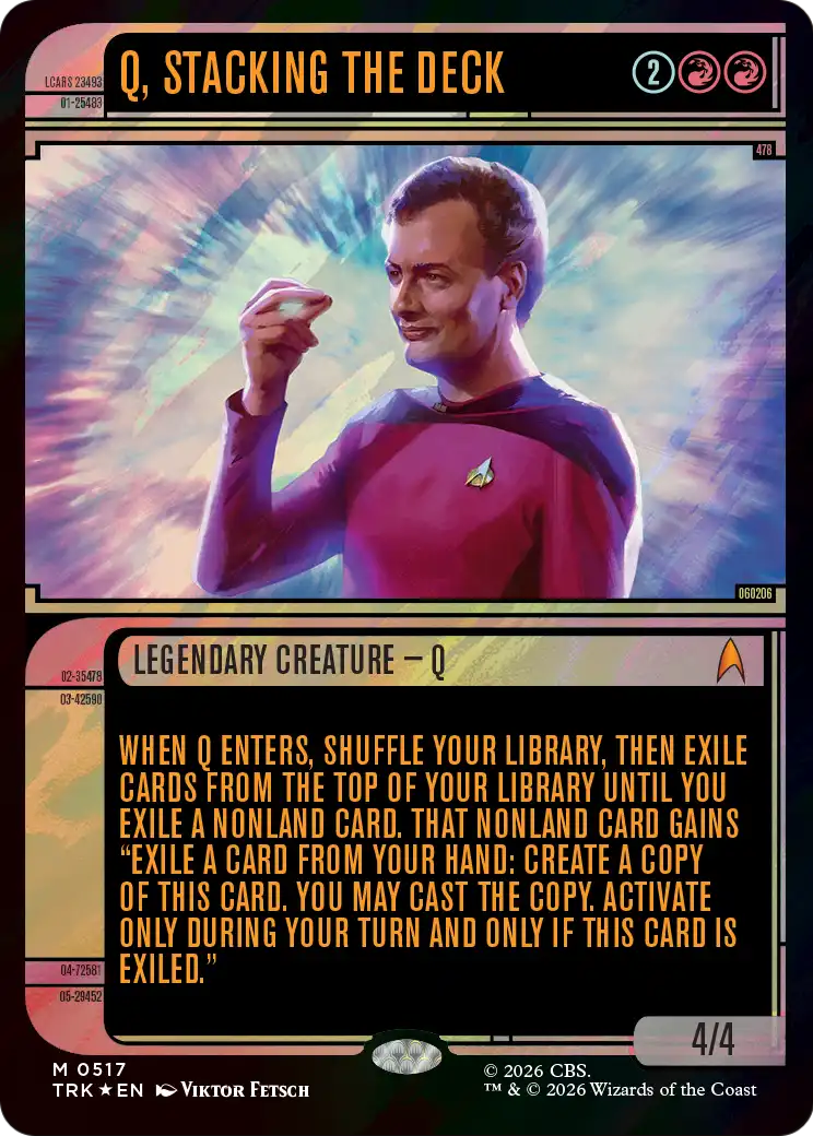 Q, Stacking the Deck (Showcase) (Surge Foil) [Star Trek] | Lots Moore NSW