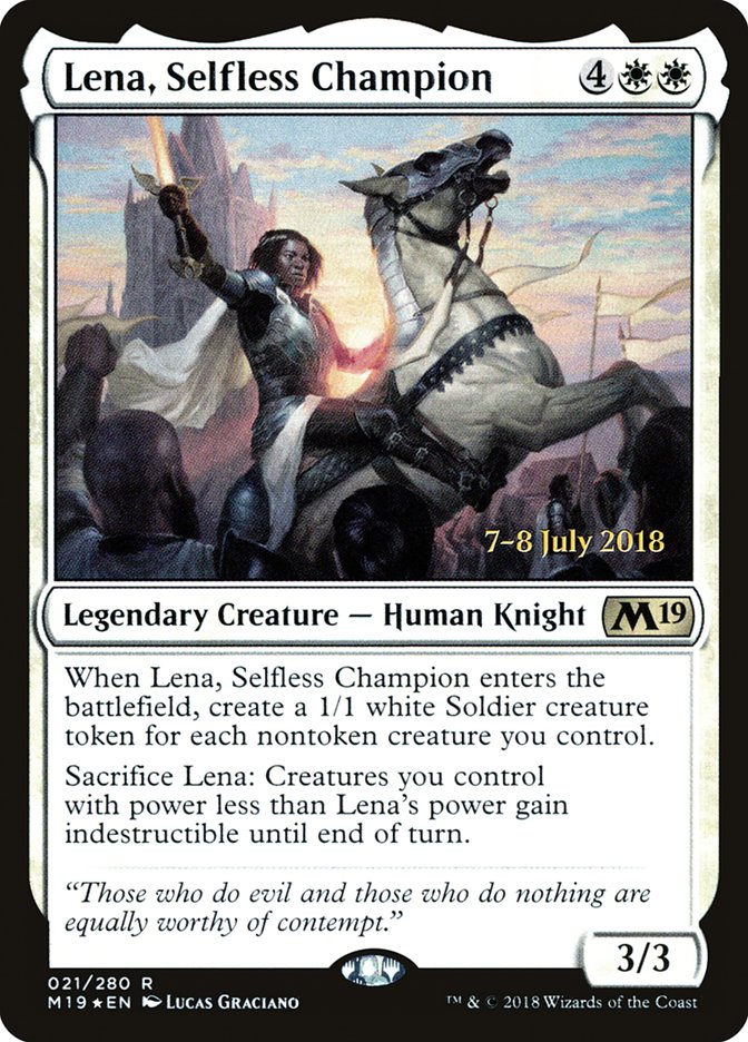 Lena, Selfless Champion [Core Set 2019 Prerelease Promos] | Lots Moore NSW