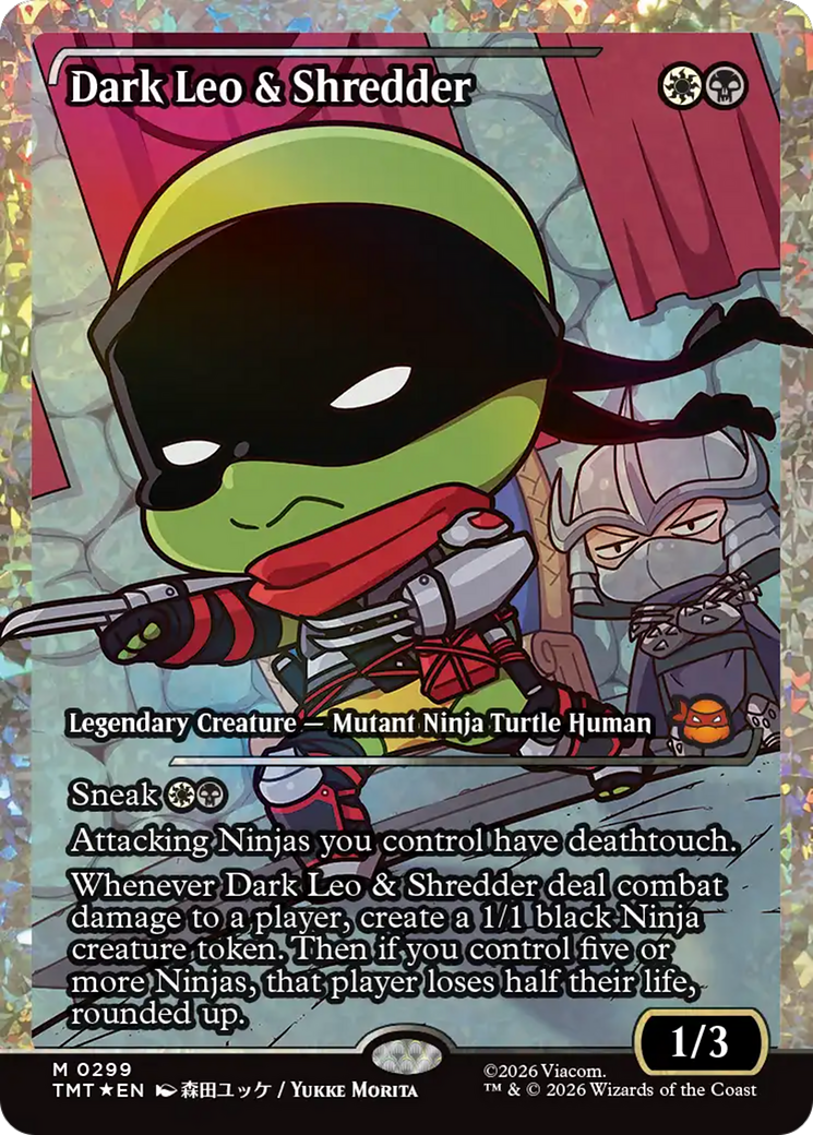 Dark Leo & Shredder (Showcase) (Fracture Foil) [Teenage Mutant Ninja Turtles] | Lots Moore NSW