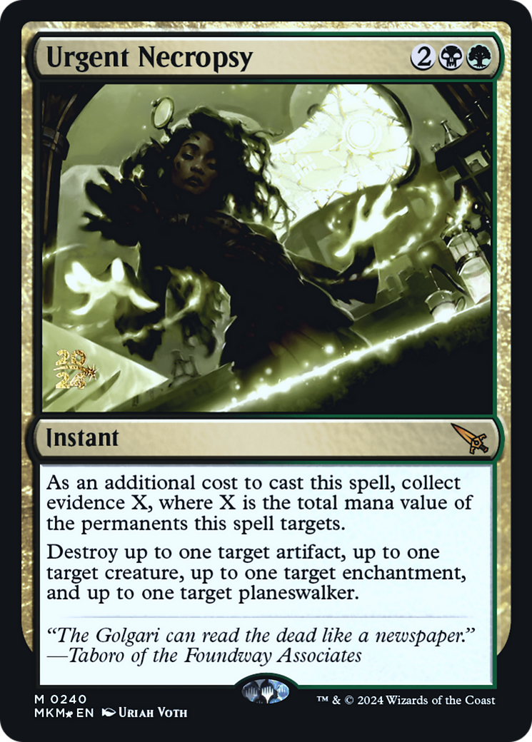 Urgent Necropsy [Murders at Karlov Manor Prerelease Promos] | Lots Moore NSW