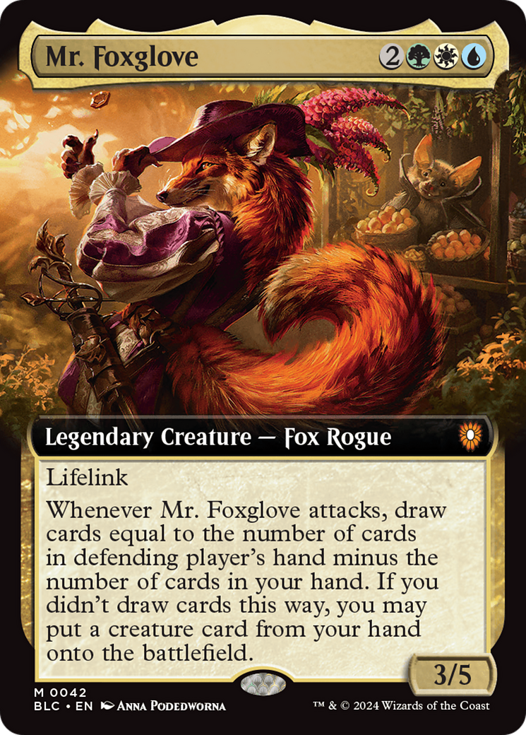 Mr. Foxglove (Extended Art) [Bloomburrow Commander] | Lots Moore NSW