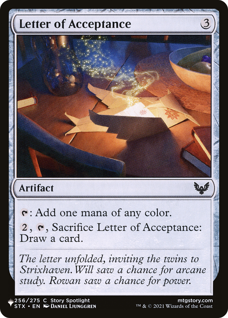 Letter of Acceptance [The List] | Lots Moore NSW