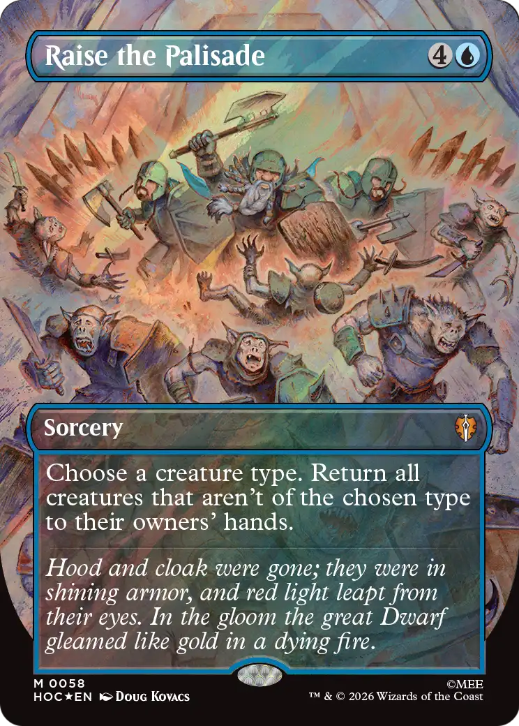 Raise the Palisade (Borderless) (Surge Foil) [The Hobbit: Eternal-Legal] | Lots Moore NSW