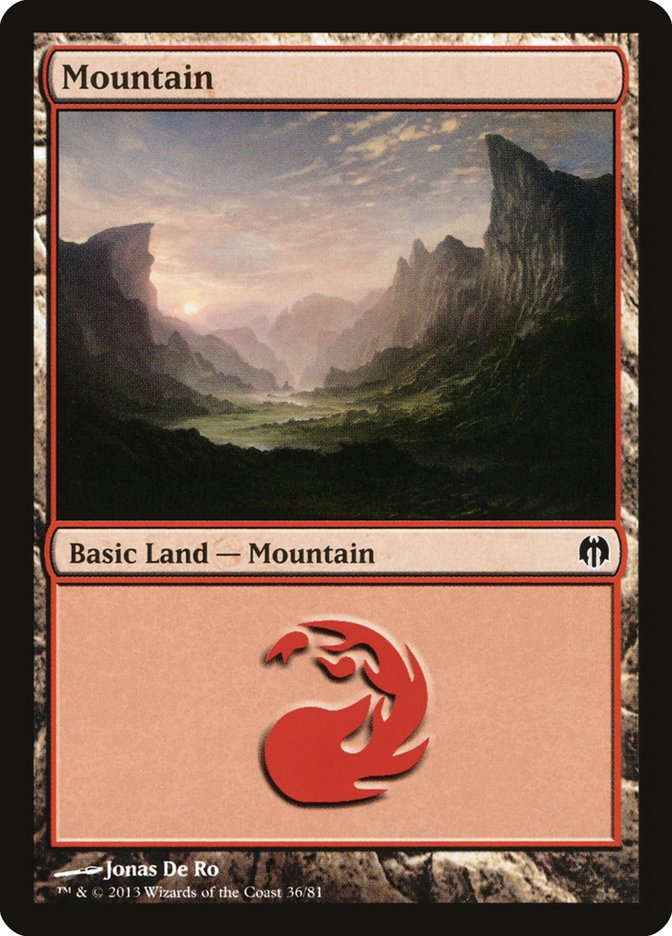 Mountain (36) [Duel Decks: Heroes vs. Monsters] | Lots Moore NSW