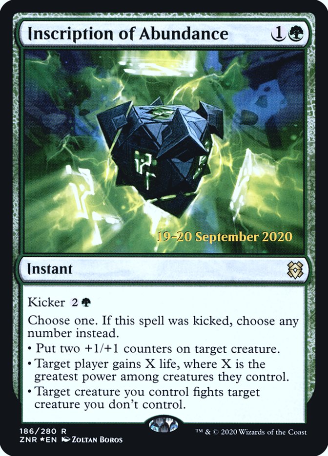 Inscription of Abundance [Zendikar Rising Prerelease Promos] | Lots Moore NSW