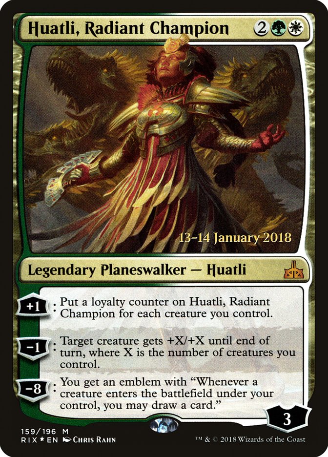 Huatli, Radiant Champion [Rivals of Ixalan Prerelease Promos] | Lots Moore NSW