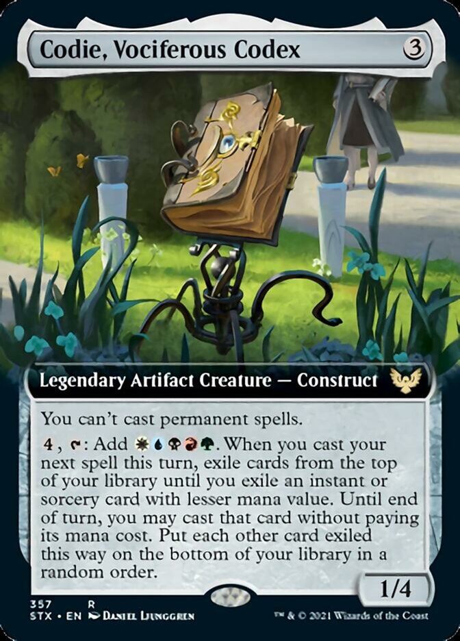Codie, Vociferous Codex (Extended Art) [Strixhaven: School of Mages] | Lots Moore NSW