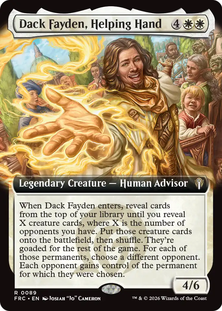 Dack Fayden, Helping Hand (Extended Art) [Reality Fracture Commander] | Lots Moore NSW