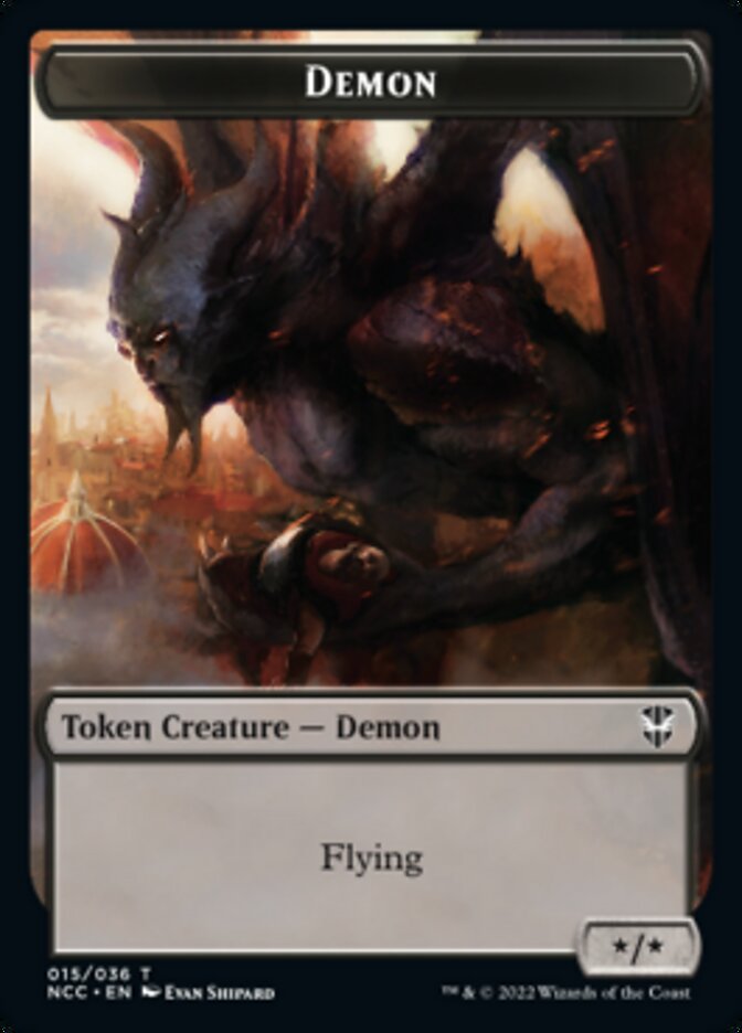 Demon // Copy Double-Sided Token [Streets of New Capenna Commander Tokens] | Lots Moore NSW