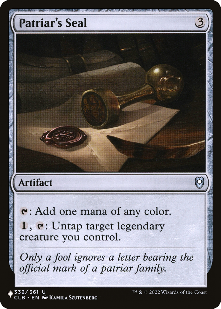 Patriar's Seal [The List] | Lots Moore NSW