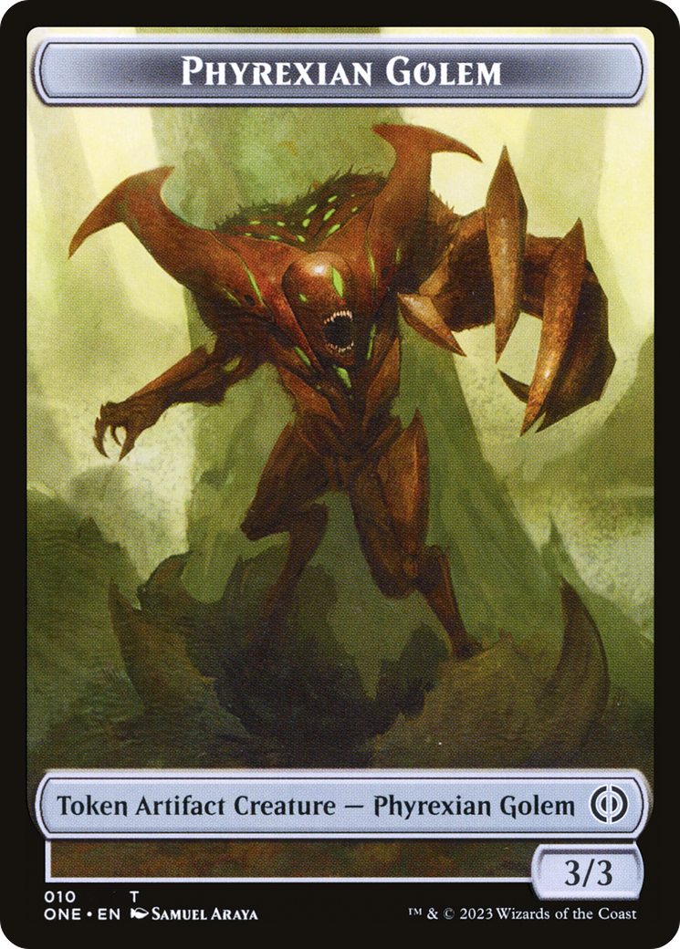 Phyrexian Mite Token (012) // Phyrexian Golem Double-Sided Token [Phyrexia: All Will Be One Tokens] | Lots Moore NSW