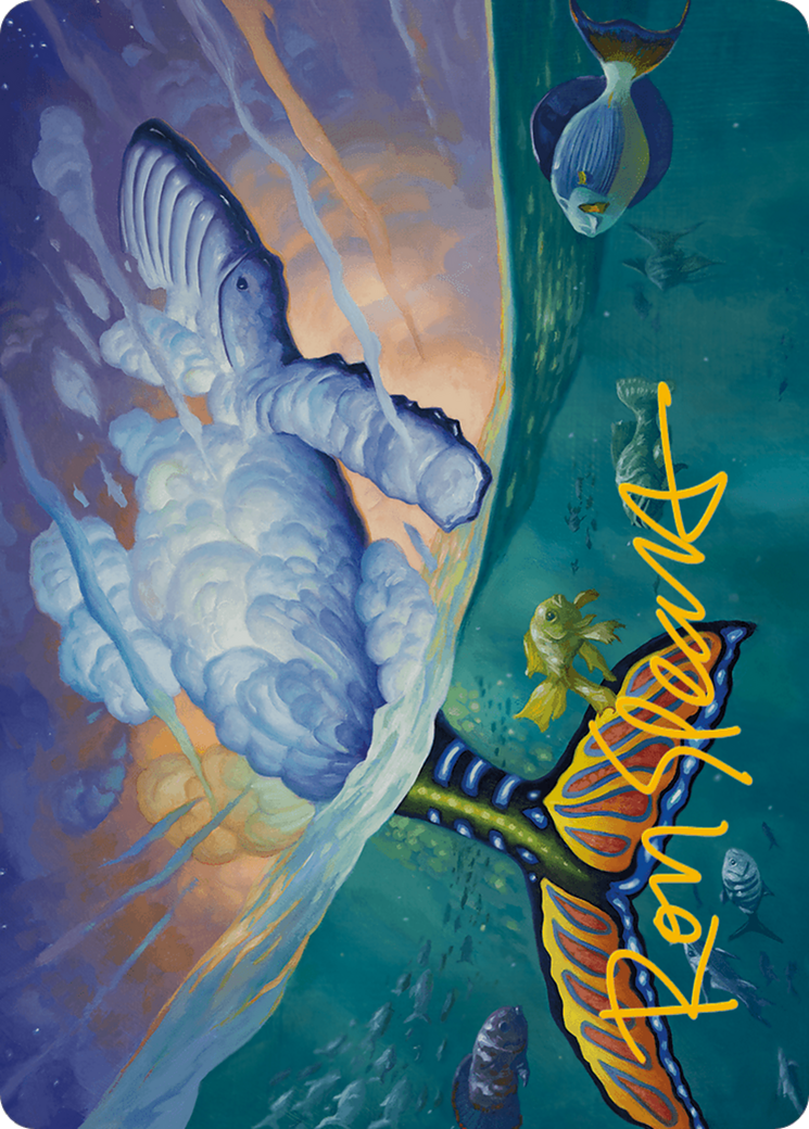 Dreamtide Whale Art Card (Gold-Stamped Signature) [Modern Horizons 3 Art Series] | Lots Moore NSW