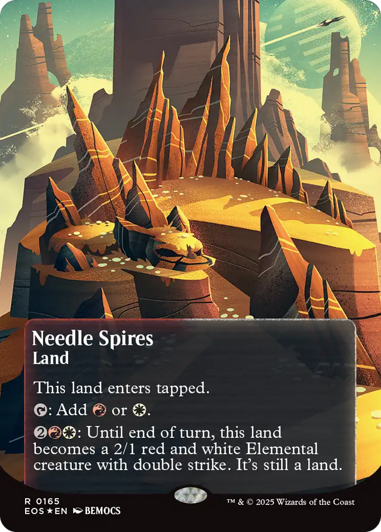 Needle Spires (0165) (Borderless) (Galaxy Foil) [Edge of Eternities: Stellar Sights] | Lots Moore NSW
