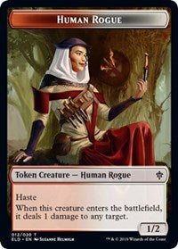 Human Rogue // Food (15) Double-Sided Token [Throne of Eldraine Tokens] | Lots Moore NSW