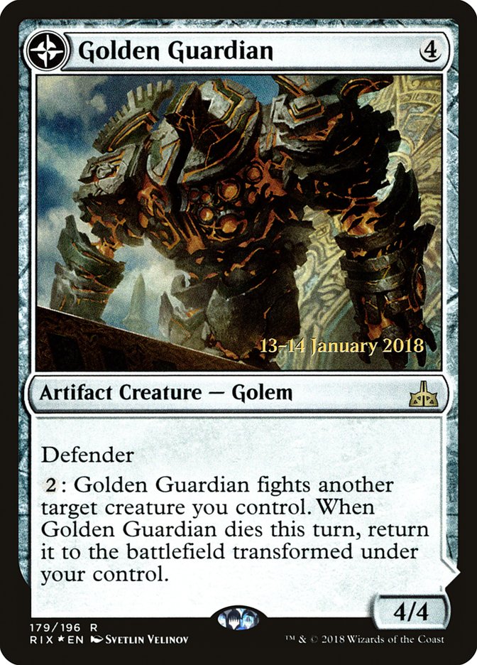 Golden Guardian // Gold-Forge Garrison [Rivals of Ixalan Prerelease Promos] | Lots Moore NSW
