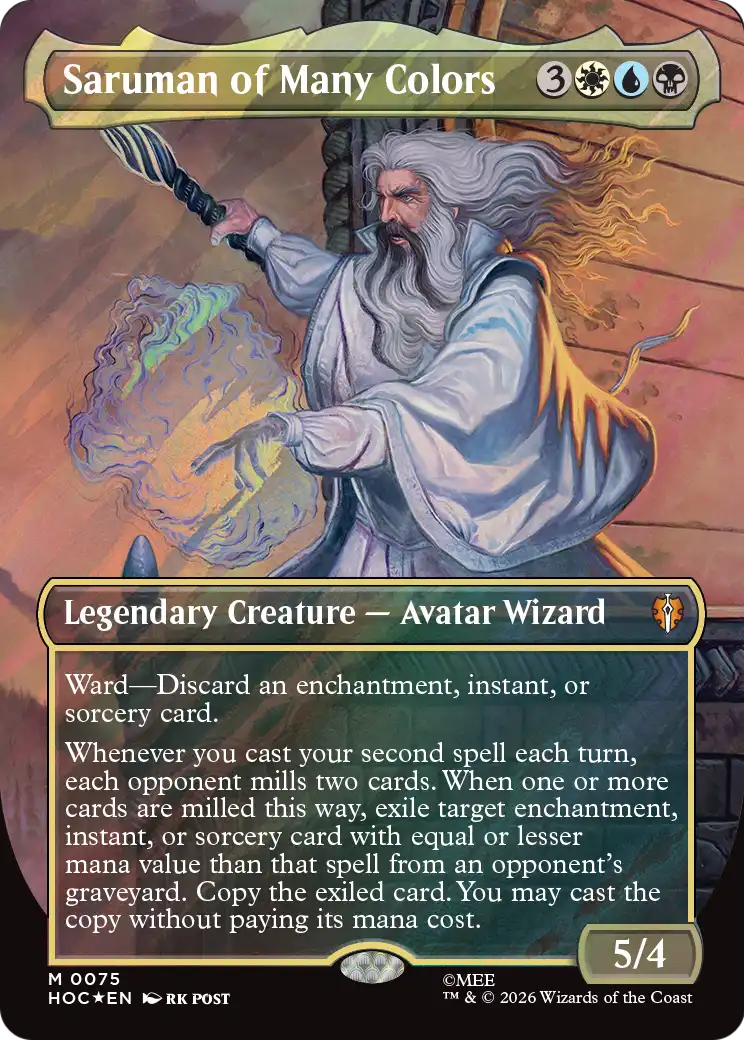 Saruman of Many Colors (Borderless) (Surge Foil) [The Hobbit: Eternal-Legal] | Lots Moore NSW