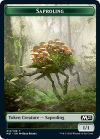 Saproling // Zombie Double-Sided Token [Core Set 2021 Tokens] | Lots Moore NSW