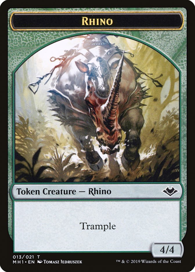 Zombie (007) // Rhino (013) Double-Sided Token [Modern Horizons Tokens] | Lots Moore NSW