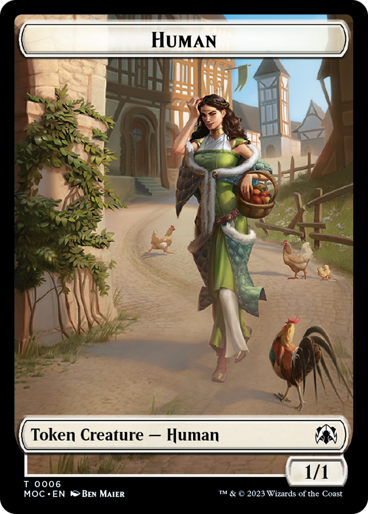 Zombie Knight // Human (6) Double-Sided Token [March of the Machine Commander Tokens] | Lots Moore NSW
