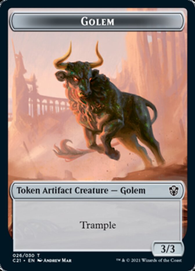 Golem (026) // Thopter Double-Sided Token [Commander 2021 Tokens] | Lots Moore NSW