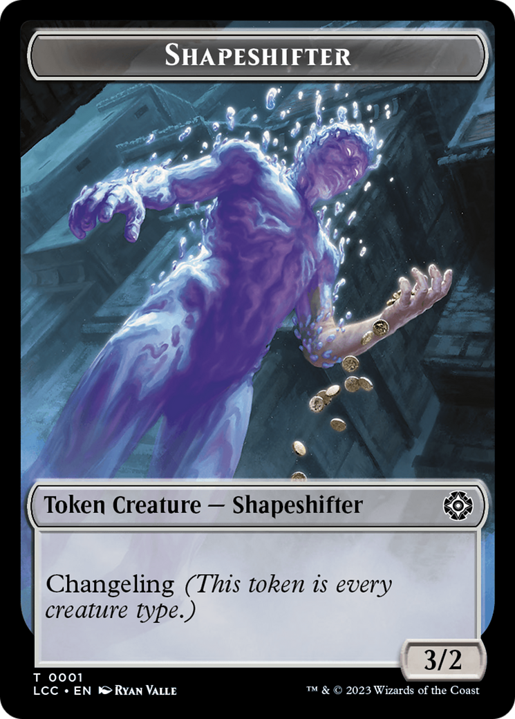Salamander Warrior // Shapeshifter Double-Sided Token [The Lost Caverns of Ixalan Commander Tokens] | Lots Moore NSW