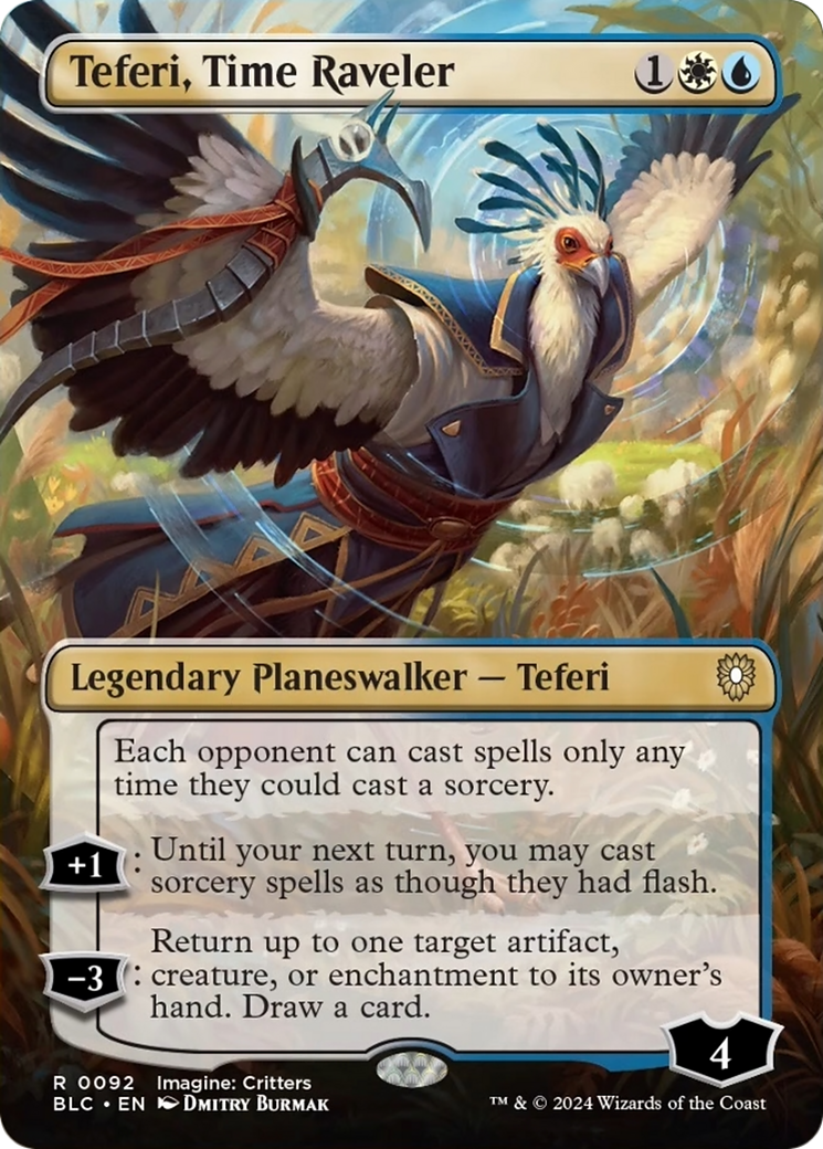 Teferi, Time Raveler (Borderless) [Bloomburrow Commander] | Lots Moore NSW