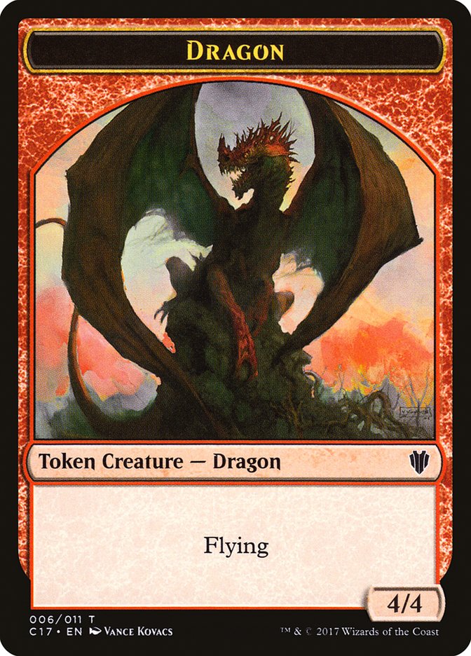 Cat Dragon // Dragon (006) Double-Sided Token [Commander 2017 Tokens] | Lots Moore NSW