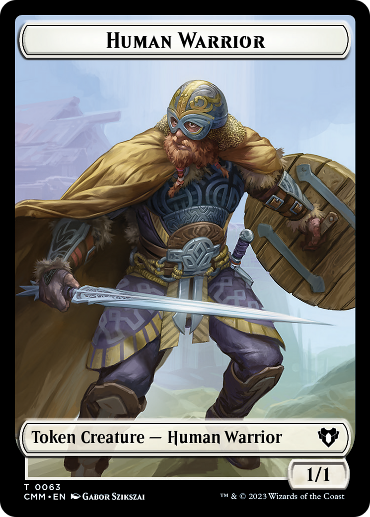 Human Warrior // Zombie Army Double-Sided Token [Commander Masters Tokens] | Lots Moore NSW