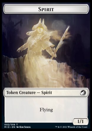 Spirit // Wrenn and Seven Emblem Double-Sided Token [Innistrad: Midnight Hunt Tokens] | Lots Moore NSW