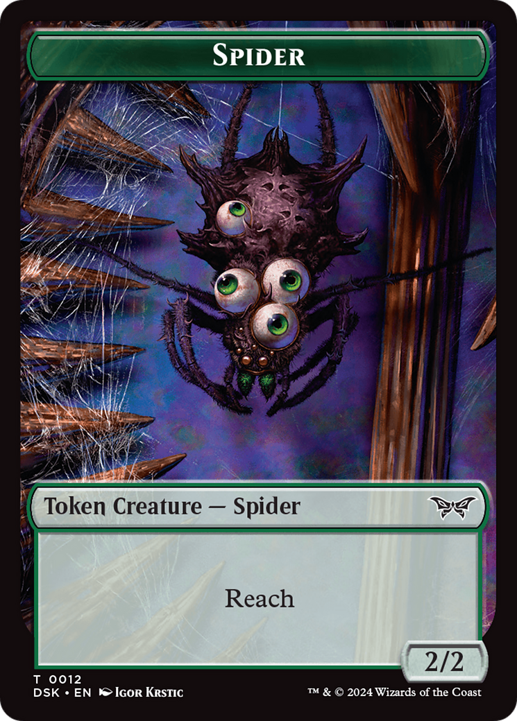 Insect (0013) // Spider Double-Sided Token [Duskmourn: House of Horror Tokens] | Lots Moore NSW