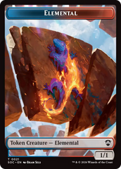Elemental (0021) // Phyrexian Myr Double-Sided Token [Secrets of Strixhaven Commander Tokens] | Lots Moore NSW