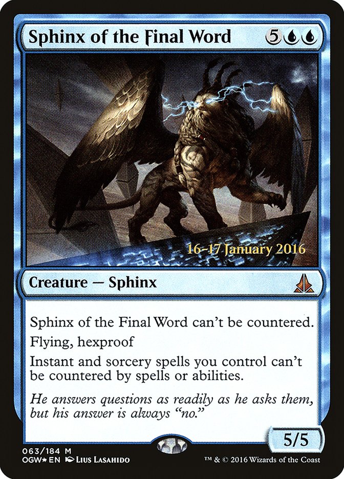 Sphinx of the Final Word [Oath of the Gatewatch Prerelease Promos] | Lots Moore NSW
