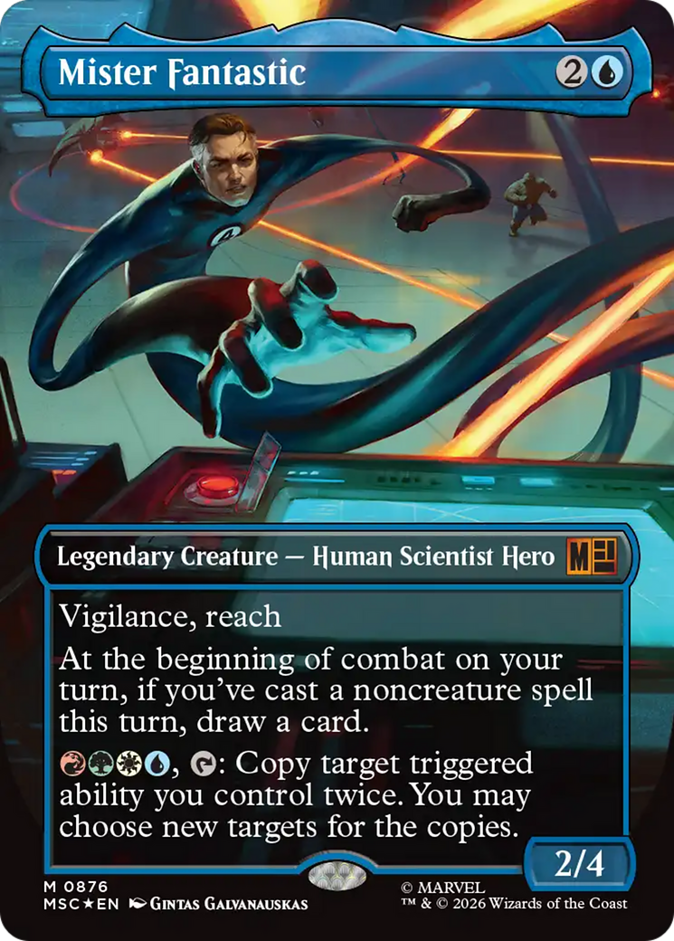 Mister Fantastic (Borderless) (Surge Foil) [Marvel Super Heroes Commander] | Lots Moore NSW