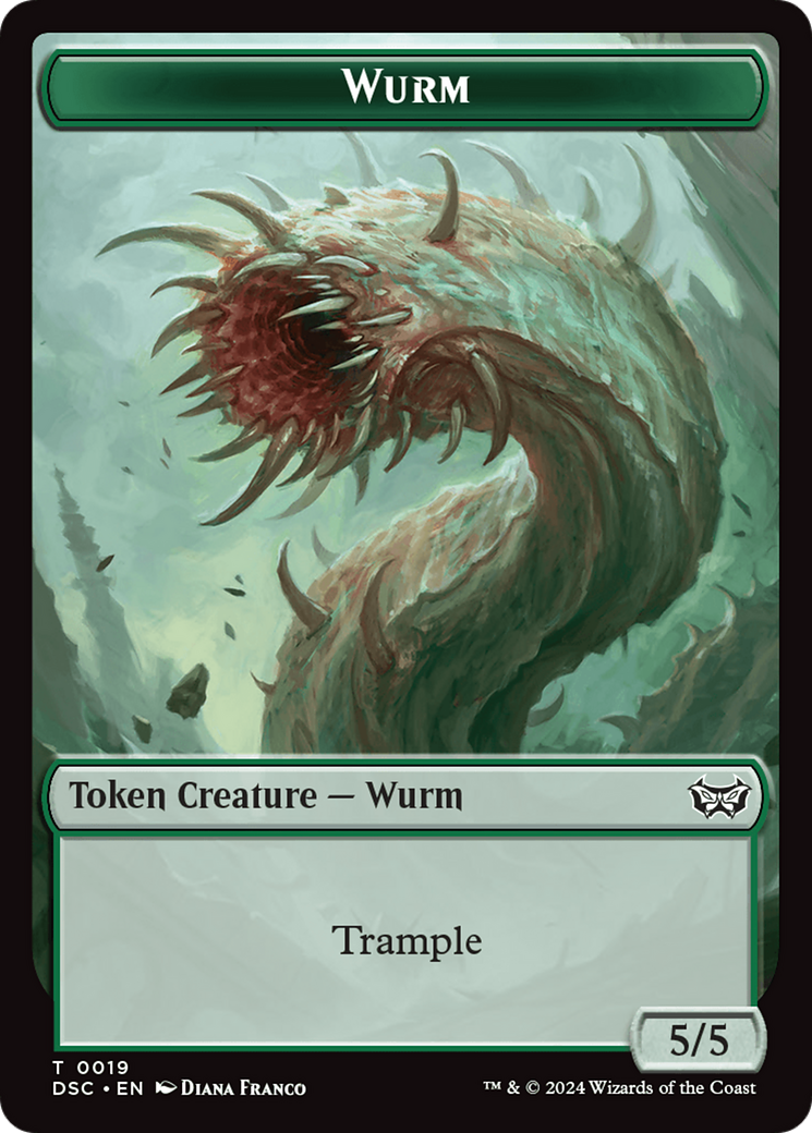 Wurm (0019) // Insect (0010) Double-Sided Token [Duskmourn: House of Horror Commander Tokens] | Lots Moore NSW