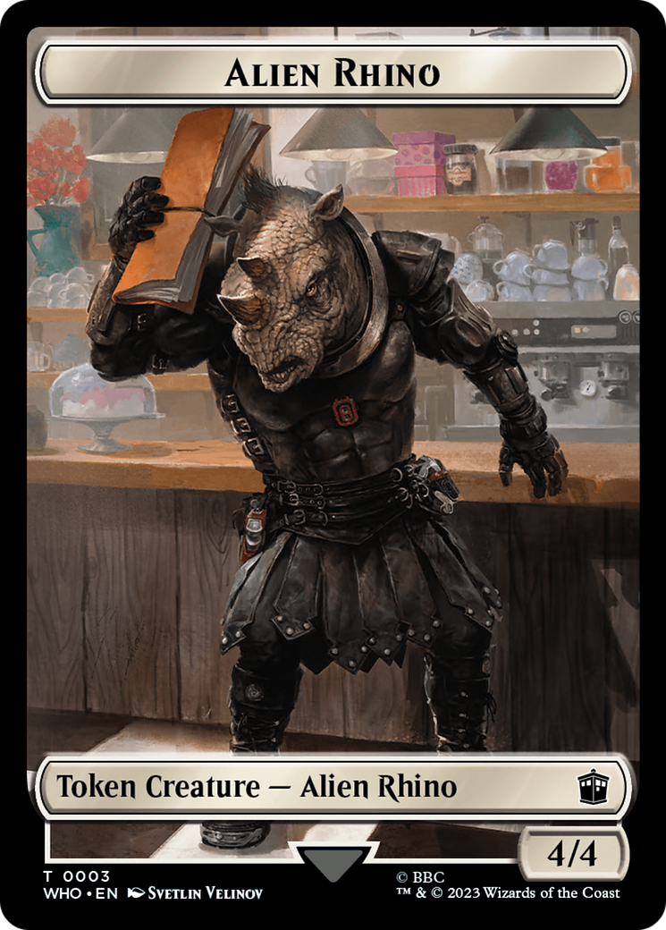 Alien Rhino // Cyberman Double-Sided Token [Doctor Who Tokens] | Lots Moore NSW